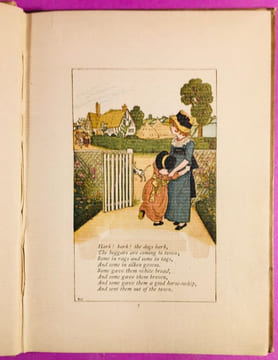Mother Goose or the Old Nursery Rhymes. Engraved and printed by Edmund Evans. [Première édition, deuxième tirage]. GREENAWAY, Kate.