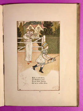 Mother Goose or the Old Nursery Rhymes. Engraved and printed by Edmund Evans. [Première édition, deuxième tirage]. GREENAWAY, Kate.