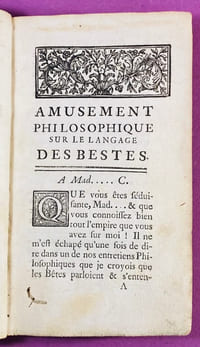 Amusement philosophique sur le langage des bestes.
