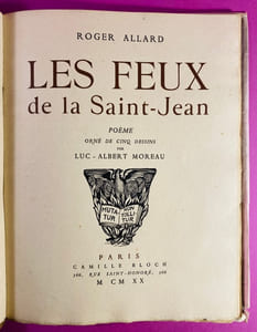 Les feux de la Saint-Jean, poème orné de cinq dessins [Un des 20 exemplaires sur papier de Chanvre]