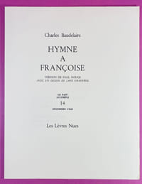 Hymne à Françoise, version de Paul Nougé, avec un dessin de Jane Graverol - Le fait accompli - N°14 - décembre 1968.
