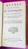 Oeuvres de Monsieur de Montesquieu, tome cinquième, contenant les Lettres Persanes.. MONTESQUIEU
