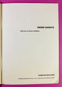 Georg Baselitz - Gravures sur bois et linoleum - école régionale des Beaux-Arts de Nantes