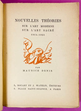 Nouvelles théories sur l'art moderne, sur l'art sacré, 1914-1921 (ex-libris de Marcel Parturier). DENIS, Maurice
