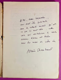 Le Siège de l'air. Poèmes 1915-1945, avec huit duo-dessins par Arp et Taeuber-Arp et un avant-propos par Alain Gheerbrant (envoi de ce dernier à Jean Leymarie)