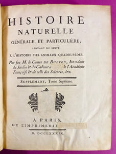 Histoire naturelle, générale et particulière, servant de suite à l'histoire des animaux quadrupèdes. Supplément, tome septième [singes, chiens...]