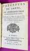 Pr&eacute;ceptes de sant&eacute;, ou Introduction au Dictionnaire de sant&eacute;, Contenant les Moyens de corriger les Vices de son Temp&eacute;rament, & de le fortifier par le ...