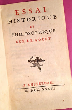 Essai historique et philosophique sur le goût. [CARTAUD de La VILATE, François]