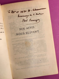 Nos actes nous suivent. [envoi de l'auteur]
