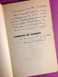Carnets de Gilbert [envoi de l'auteur]