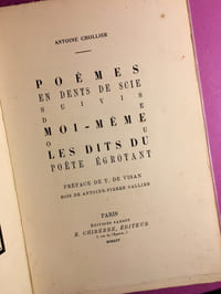 Poèmes en dents de scie, suivis de Moi-même ou les Dits du Poète Egrotant [envoi de l'auteur]