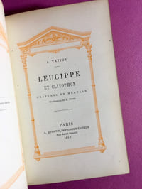 Leucipe et Clitophon [Reliure maroquin]
