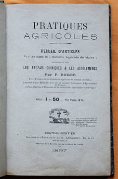 Pratiques agricoles.. ROGER, P.