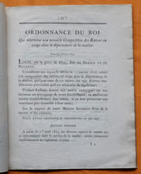 Ordonnance du Roi qui détermine une nouvelle Composition des Rations en usage dans le département de la marine.