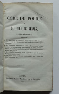Code de Police de la Ville de Rennes.
