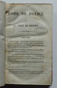 Code de Police de la Ville de Rennes.