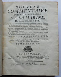 Nouveau Commentaire sur l'Ordonnance de la Marine du mois d'Août 1681.