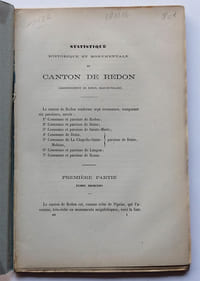Statistique historique et monumentale du Canton de Redon (arrondissement de Redon, Ille-et-Vilaine).