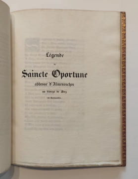La Vie de sainte Opportune, Abbesse d'Almenêches au Diocèse de Séez en Normandie.. [LA SICOTIÈRE, Léon de].