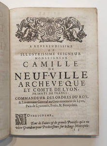 Histoire ecclésiastique du Diocèse de Lyon, traitée par la suite chronologique des vies des révérendissimes Archevêques, Comtes de Lyon et Primats de France.