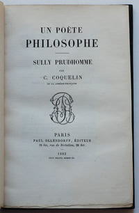 Un Poète Philosophe – Sully Prudhomme.