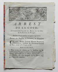 Arrest de la Cour concernant la pêche des Huitres sur les Côtes de la Province de Bretagne.