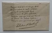 Carte autographe signée, à Madame Le Lièvre.
