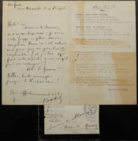 Lettre autographe signée et poème dactylographié.