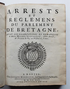 Arrests et Reglemens du Parlement de Bretagne.