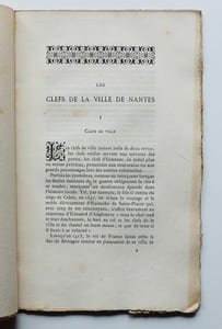 Les Clefs de la ville de Nantes depuis le XVe siècle.
