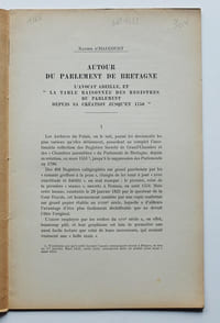 Autour du Parlement de Bretagne. L'avocat Abeille, et "la Table raisonnée des registres du Parlement depuis sa création jusqu'en 1750".