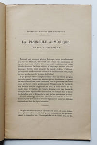 Études d'Archéologie bretonne : La Péninsule armorique avant l'Histoire.