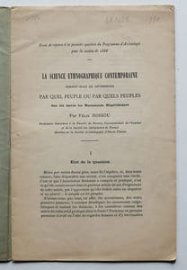 La Science ethnographique contemporaine permet-elle de déterminer par quel peuple ou par quels peuples ont été élevés les Monuments Mégalithiques.