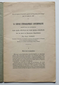 La Science ethnographique contemporaine permet-elle de déterminer par quel peuple ou par quels peuples ont été élevés les Monuments Mégalithiques.