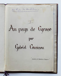 Au pays de Cyrano, et autres poèmes (recueil de poèmes manuscrits).