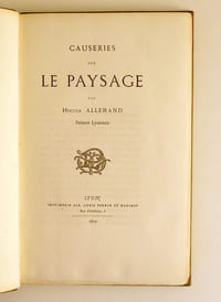 Causeries sur le paysage.