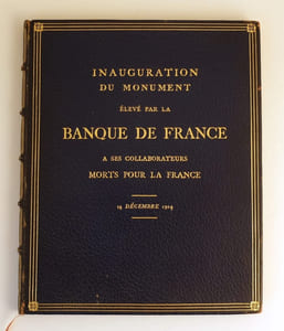 Inauguration du monument élevé par la Banque de France à ses collaborateurs morts pour la France.