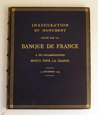 Inauguration du monument élevé par la Banque de France à ses collaborateurs morts pour la France.