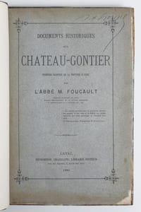 Documents sur Château-Gontier, première baronnie de la province d'Anjou.