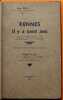 Rennes il y a cent ans. Causeries radiodiffus&eacute;es au studio de Radio-Rennes P. T. T. 1932-1933.. JO&Uuml;IN, Henri.