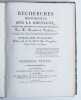 Recherches historiques sur la Bretagne, d'après ses monuments anciens et modernes.. MAUDET de PENHOUET, Armand-Louis-Bon.