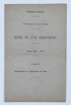 Recueil des actes administratifs.. (Préfecture d'Ille-et-Vilaine).