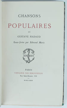 Chansons.. NADAUD, Gustave.