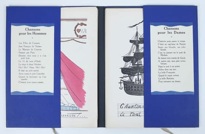 Cahier de Chansons de Jean-Louis Postollec et de Jean La Pipe, quartiers-maîtres à bord de la Scabreuse.