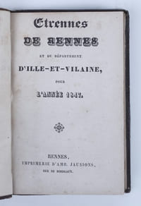 Étrennes de Rennes et du Département d'Ille-et-Vilaine pour l'année 1847.