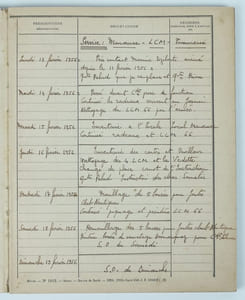 Cahier de travaux de service à l'unité marine de Djibouti.