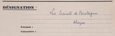 Les Saints de Bretagne.