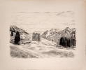 Hochalpines Institug und Kirche von Ftan in Bergwelt.. Surbek, Victor (1885–1975);