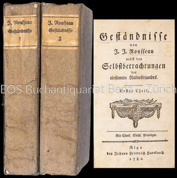 Geständnisse nebst den Selbstbetrachtungen des einsamen Naturfreundes.. Rousseau, Jean-Jacques: