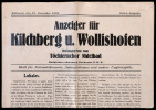 Anzeiger für Kilchberg u. Wollishofen. Herausgegeben vom Töchternchor Nidelbad. – Extraausgabe.. 